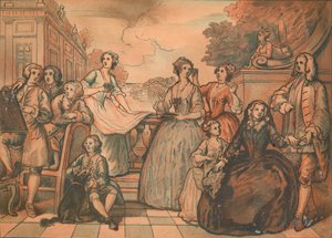 Esquisse pour La Conversation de la Famille Jones, 1730 - William Hogarth