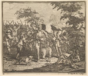 La Rencontre avec Talgol et Magnano Dix-sept petites illustrations pour Hudibras de Samuel Butler..., 1721-26