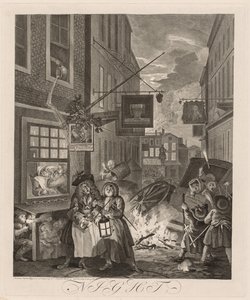 Les Quatre Moments de la Journée : Nuit - William Hogarth