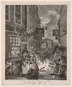Les Quatre Moments de la Journée : Nuit - William Hogarth