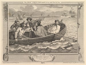 Le Paresseux renvoyé et envoyé en mer : Industrie et oisiveté, planche 5, 30 septembre 1747