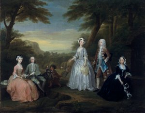 La conversation de la famille Jones, 1730