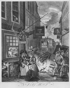 Les moments de la journée, Nuit, 1738 - William Hogarth