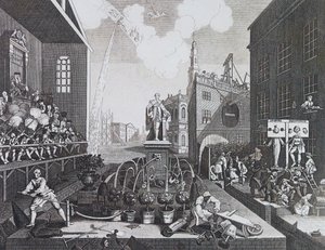 Deux criminels dans un pilori ou des entraves à Londres - William Hogarth