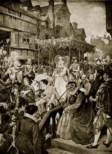 Marie Stuart entre à Édimbourg, 1561, illustration de 