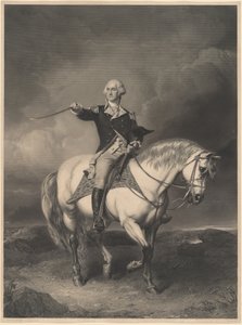 George Washington à cheval - William Holl II after John Faed