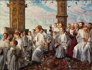 Matin de mai au Magdalen College, Oxford, ancienne cérémonie annuelle - William Holman Hunt