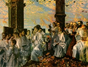 May Morning on Magdalen Tower, 1888-1890, 1942 - William Holman Hunt