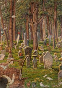 La ville endormie : le cimetière de Pera, Constantinople - William Holman Hunt