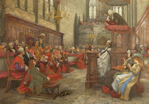 John Wesley prêchant devant le maire et la corporation de Bristol