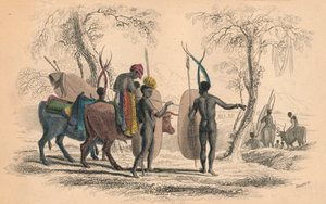 Famille caffrarienne en voyage, vers 1830s - William Home Lizars