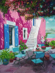 Terrasse rose vif
