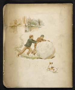 Enfants et une boule de neige. Le Train des Vacances: une chanson de 