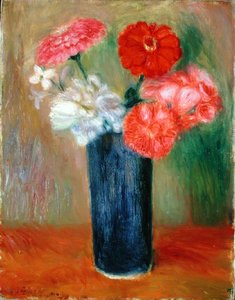 Fleurs dans un vase bleu - William James Glackens