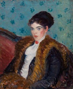 Fille avec des fourrures de renard - William James Glackens