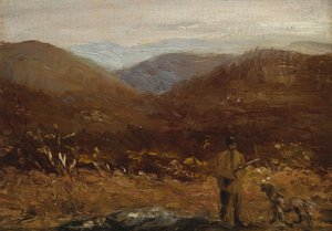 Homme avec chien Le chasseur - William James Glackens