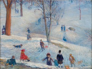Luge, Central Park, 1912 - William James Glackens