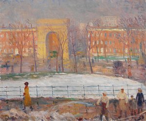 Balayeurs de rue, Washington Square - William James Glackens