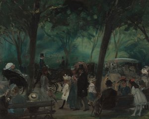 La promenade, Central Park - William James Glackens
