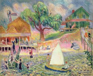 Le Cottage de la plage verte, Belport, Long Island - William James Glackens