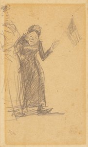 Femme agitant un drapeau
