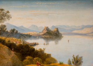 Montagnes albanaises avec Corfou au loin - William James Linton