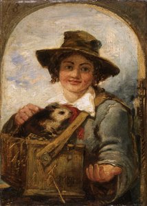 Garçon italien avec un cochon d