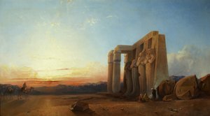 Le Ramesseum à Thèbes, coucher de soleil - William James Muller