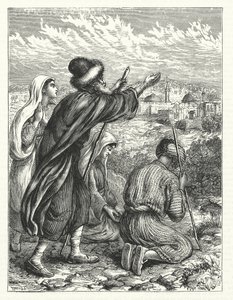 Pèlerins juifs en vue de Jérusalem (gravure) - William James Webbe