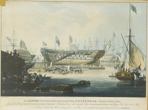 Le lancement du navire de la Compagnie des Indes orientales 