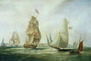 Courses de yachts au large du château, Cowes - William John Huggins