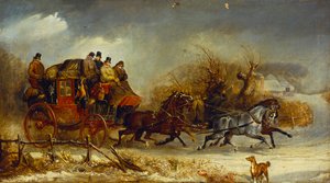 Scène de coaching - À travers les quatre saisons : Hiver - William Joseph Shayer
