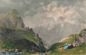 Vue des Langdale Pikes, vers Bowfell, Westmorland, 1835 - William Kelsall