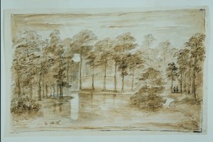 Conception pour le jardin aquatique boisé, vu au clair de lune - William Kent
