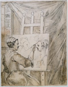 Lady Burlington à son chevalet dans sa salle de jardin