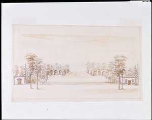 Conception en perspective pour une nouvelle orangerie - William Kent