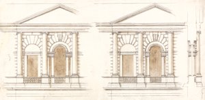 Le Trésor, Whitehall, Londres : Élévations alternatives de la façade - William Kent