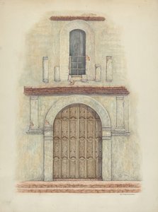Porte voûtée Mission San Diego, vers 1942