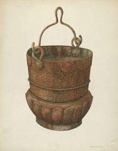 Seau en cuivre martelé, 1938 - William Kieckhofel
