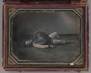 Portrait sans titre du dompteur Jacob Driesbach avec un jaguar, 1850 - William Langenheim