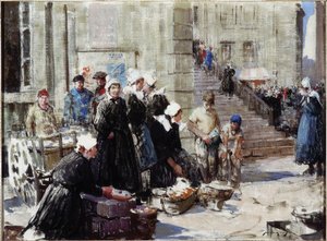 Marché au beurre, Concarneau, vers 1939 - William Lee Hankey