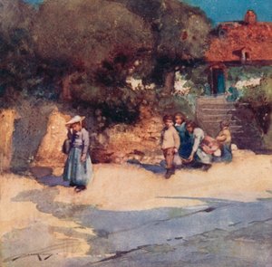 Illustration pour The Deserted Village par Oliver Goldsmith - William Lee Hankey