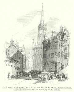 Le Victoria Hall et une partie de High Street, Édimbourg - William Leighton (after) Leitch