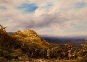 Une vallée boisée et une colline - William Linnell