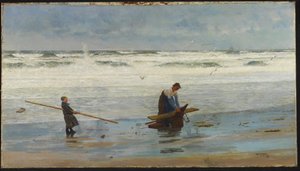 Ramassage de bois flotté, Hollande, 1877 - William Lionel Wyllie