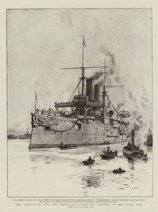 HMS Blenheim, le nouveau croiseur protégé de première classe, lors de son voyage d