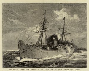 Le Garth Castle, nouveau vapeur de la Castle Line des paquebots postaux sud-africains - William Lionel Wyllie