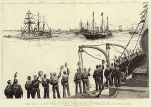 La visite de la flotte française, la revue à Spithead par Sa Majesté la Reine