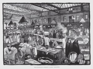 Marché de Billingsgate, tôt le matin - William Luker