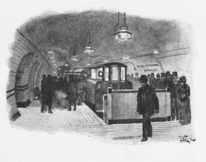 Gare de chemin de fer électrique City and South London, King William Street, 1891 - William Luker